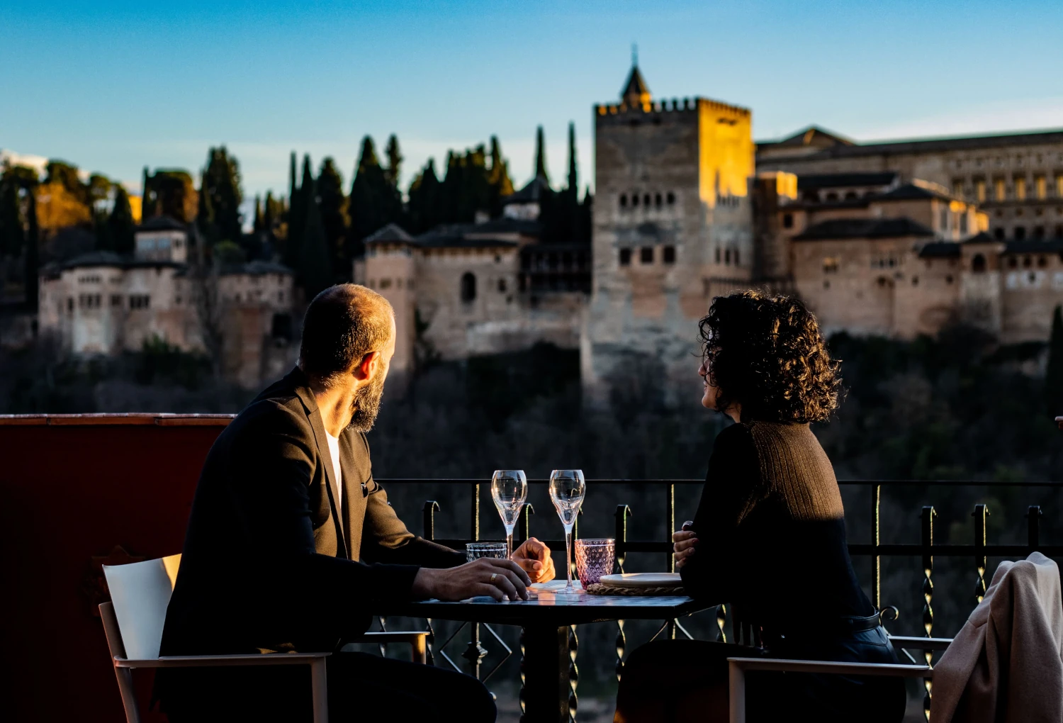 Restaurante Carmen Mirador de Aixa Albaicín, wine house in Granada city center, outstanding kitchen, fusion cuisine. Romantic dinner fantastic views to Alhambra and Sierra Nevada